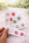 Boucles d’oreilles Fleur pour petites filles — Fait main en France