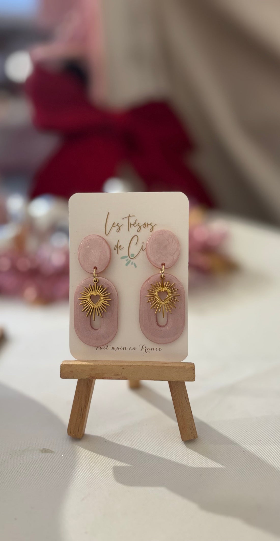 Boucles d'oreilles JANE romantiques en argile polymère faites main