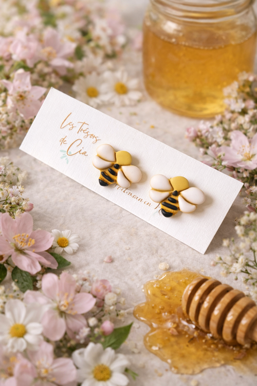 Boucles d’oreilles enfant Bee – joyeuses & ultra légères - Les Trésors de Cia