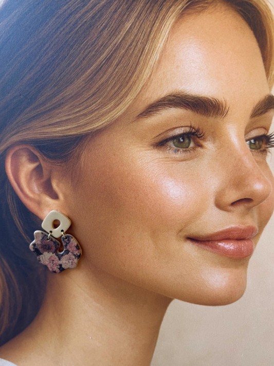 Boucles d’oreilles fleurs bohèmes en argile polymère – Fait main France | Les trésors de Cia