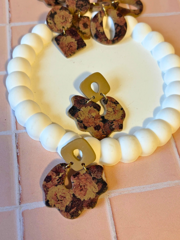 Boucles d’oreilles fleurs bohèmes en argile polymère – Fait main France | Les trésors de Cia