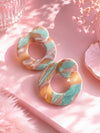 Boucles d'oreilles anneau épais en argile polymère, pièce unique du vide-atelier