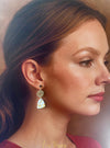 Boucles d'oreilles spirale dorée en argile polymère, pièce unique